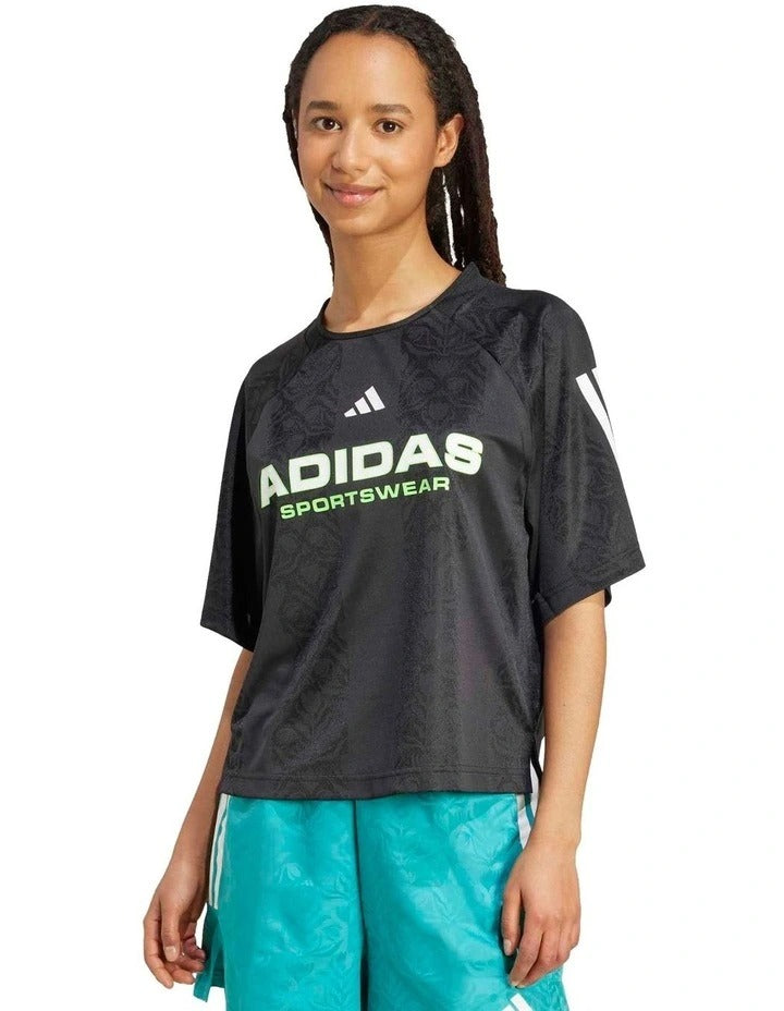 Adidas Tiro x Common Goal Jacquard Tee 100% recycled polyester football t-shirt celebrating Istanbul culture and empowering girls