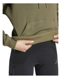 Adidas fleece hoodie with 3-bar chest logo, soft cotton blend, cozy relaxed fit