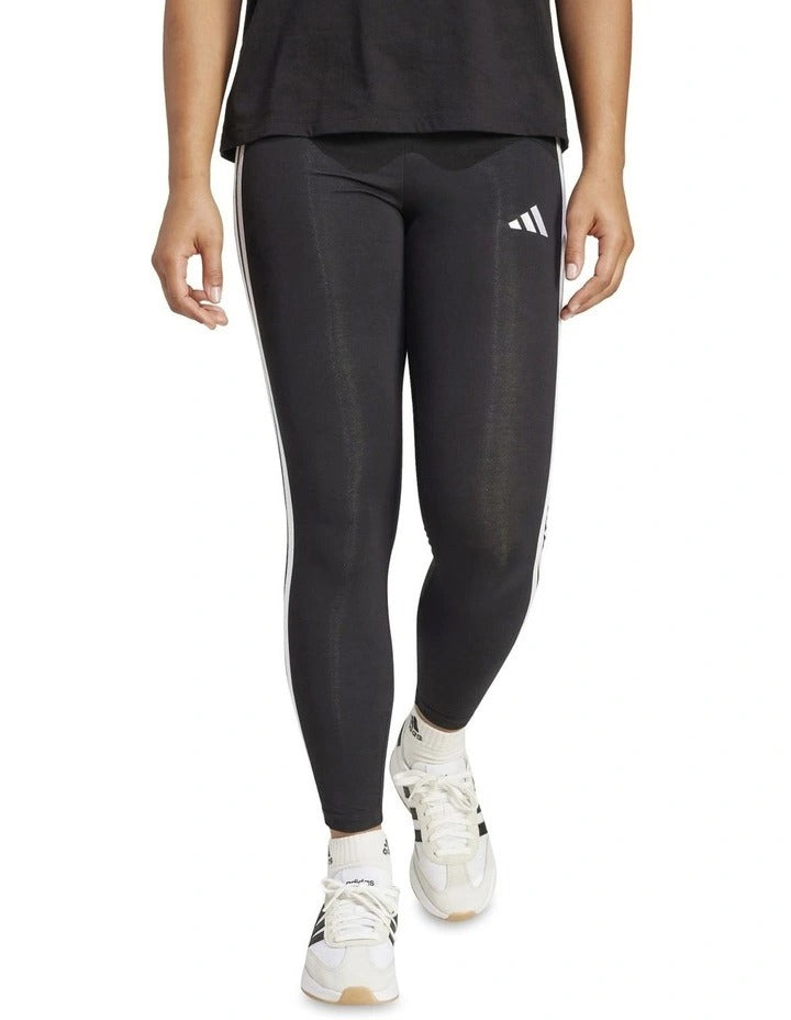 Adidas Essentials 3-Stripes Cotton Leggings Women Stretchy Comfortable Workout Pants