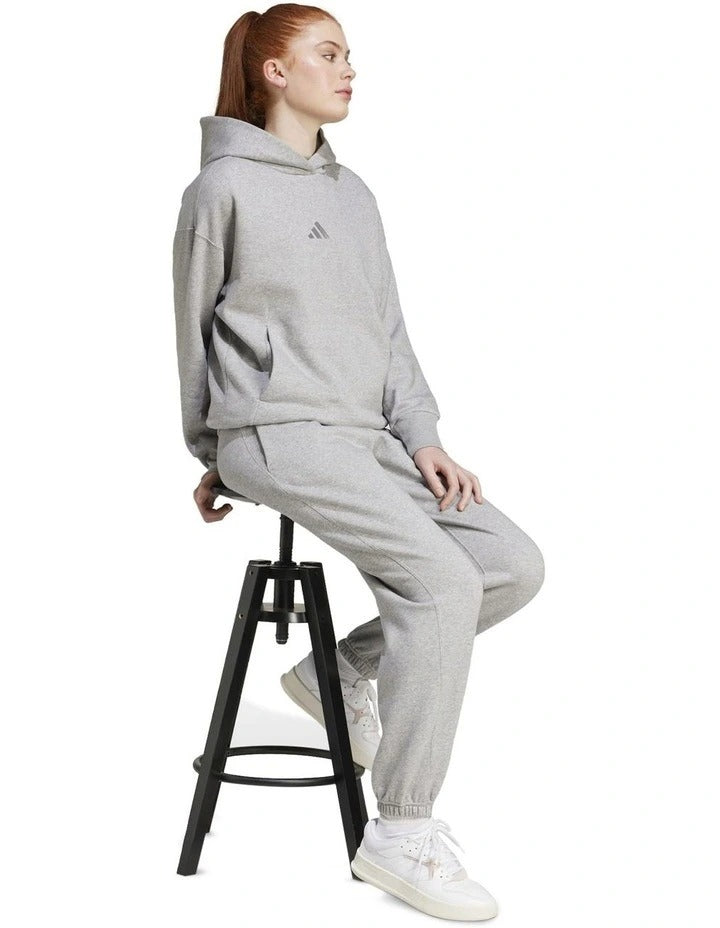 Adidas All SZN Fleece Loose Joggers in cotton and recycled polyester, soft fleece pants with elastic waist and hem, side pockets, and relaxed fit for everyday comfort.
