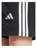 Adidas Essentials 3-Stripes Cotton Shorts in black with signature sporty side stripes, made from soft cotton and elastane for everyday comfort