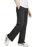 Adidas Essentials Open-Hem Joggers in grey with embroidered logo, soft cotton-polyester fleece, comfortable and stylish casual pants