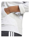 Adidas fleece hoodie with 3-bar chest logo, soft cotton blend, cozy relaxed fit