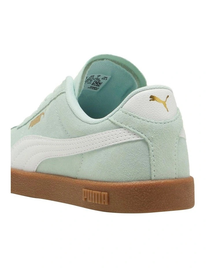 Women’s Puma Club II Sneakers with suede leather upper, flat heel, SoftFoam+ cushioning, and classic Puma design