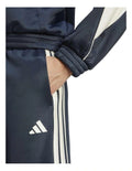 Adidas Stadium 3-Stripes Track Pants for Men in Black with Satin Piping and Recycled Polyester Blend