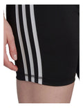 Adidas Train Essentials 3 Stripe Logo Short Tights for Women, High-Rise Waist, Recycled Polyester and Elastane, Black Fitness Leggings