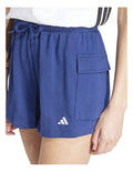 Adidas Essentials Terry Cargo Shorts for men in gray, 70% cotton 30% recycled polyester, casual comfort with embroidered 3 Bar logo