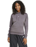 Adidas fleece hoodie with 3-bar chest logo, soft cotton blend, cozy relaxed fit