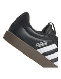 Adidas VL Court 3.0 women’s shoes with coated leather upper and low heel, stylish skater-inspired trainers in white with vulcanised outsole