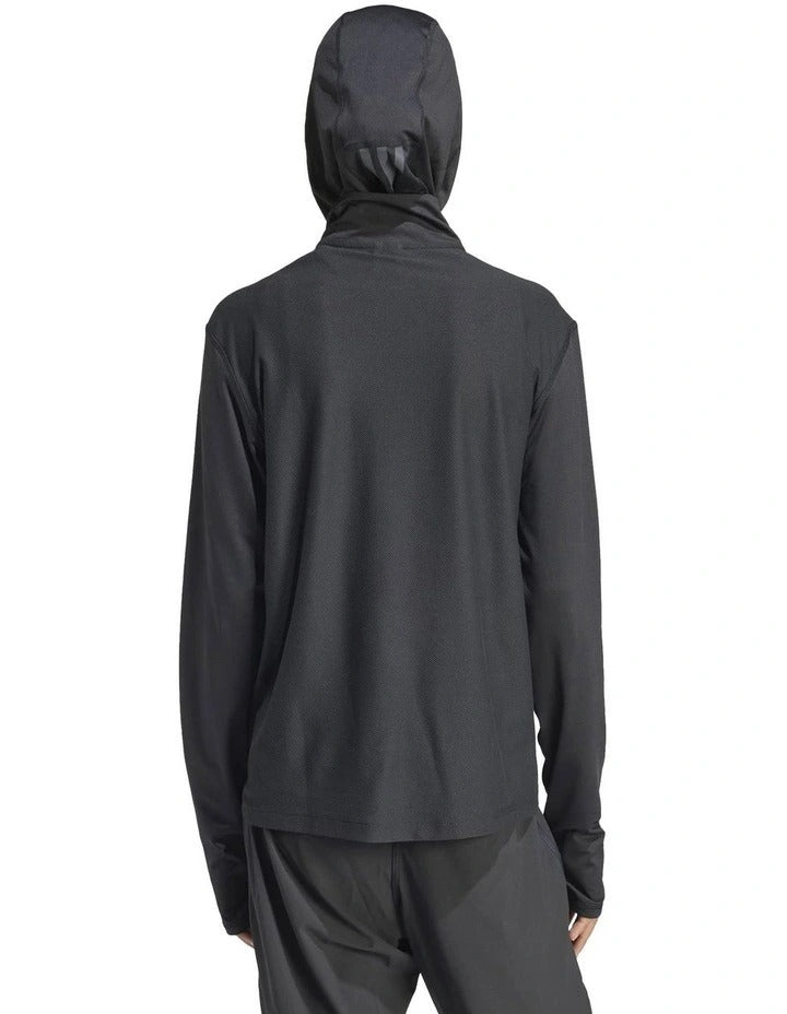 Adidas Own the Run Half-Zip Jacket for men, lightweight recycled polyester fabric, moisture-wicking, reflective details for early-morning running