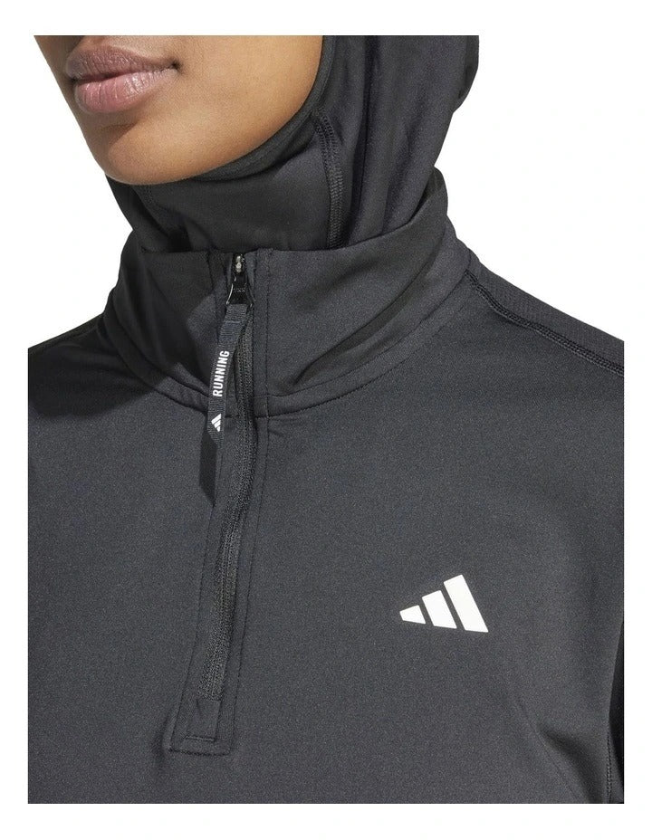 Adidas Own the Run Half-Zip Jacket for men, lightweight recycled polyester fabric, moisture-wicking, reflective details for early-morning running