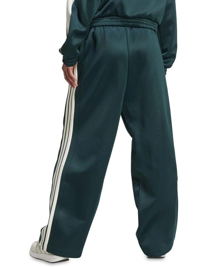 Adidas Stadium 3-Stripes Track Tracksuit Bottoms in black with satin piping and signature 3-stripes down the sides