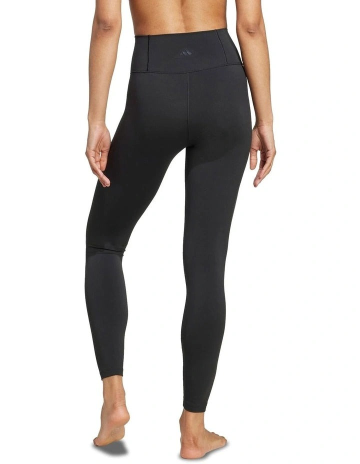 Adidas All Me 7/8 Leggings in black for women, high-rise fit, lightweight recycled polyester stretch fabric for yoga and training