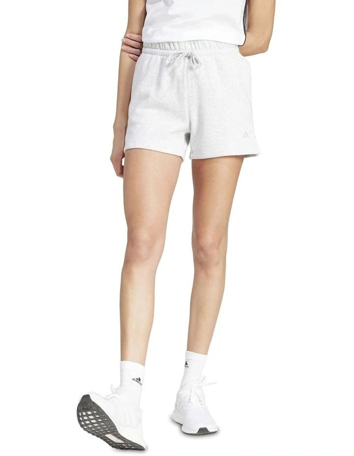 Adidas Essentials Small Logo Feel Cozy Shorts for Men, 70% Cotton 30% Recycled Polyester, Soft Fleece, Sporty 3 Bar Logo, Comfortable Casual Wear
