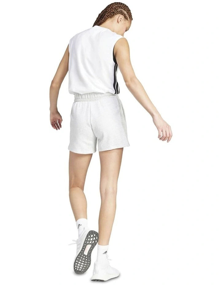 Adidas Essentials Small Logo Feel Cozy Shorts for Men, 70% Cotton 30% Recycled Polyester, Soft Fleece, Sporty 3 Bar Logo, Comfortable Casual Wear