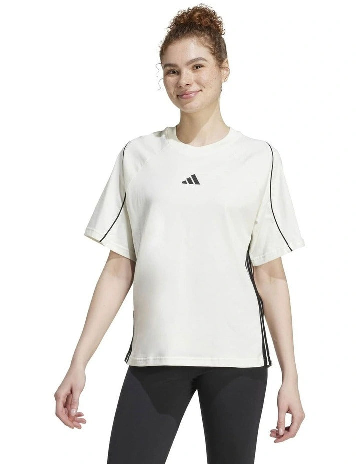 Adidas Stadium Stripes T-shirt 100% cotton casual sportswear with 3-Stripes design for men