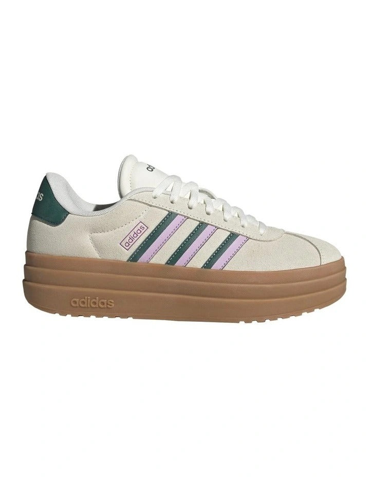 Adidas VL Court Bold Women’s Shoes with medium heel height, leather upper, platform sole, and stylish low-profile design in durable comfort.
