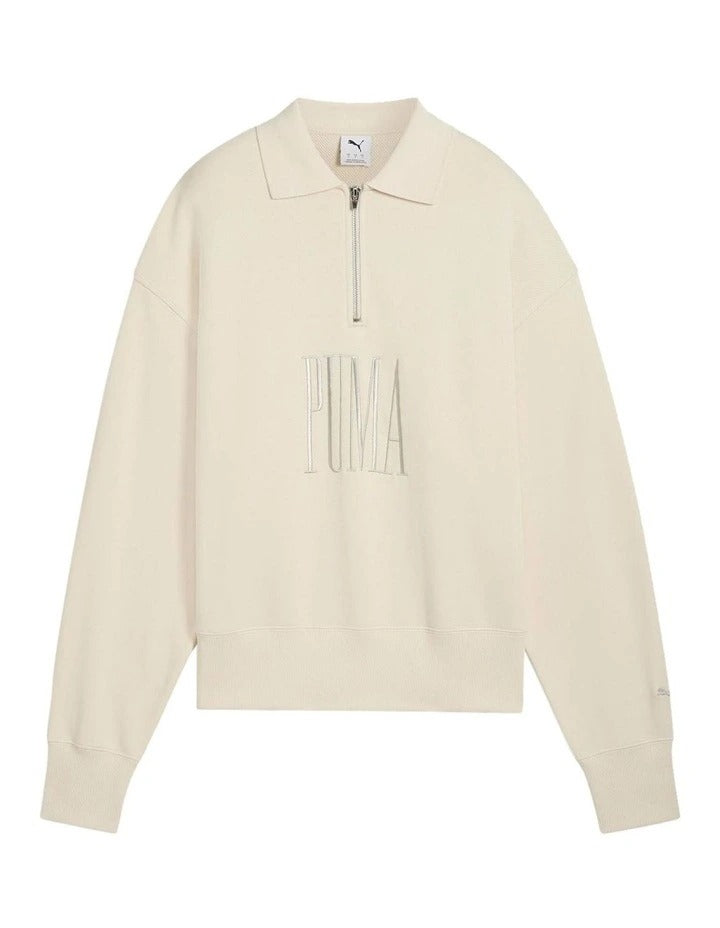 Puma Premium Essentials Polo Crew Jumper 70% Cotton 30% Recycled Cotton Streetwear Sweatshirt
