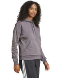 Adidas fleece hoodie with 3-bar chest logo, soft cotton blend, cozy relaxed fit