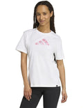 Adidas Soft Side Graphic T-Shirt with floral 3 Bar Logo, 100% cotton casual wear