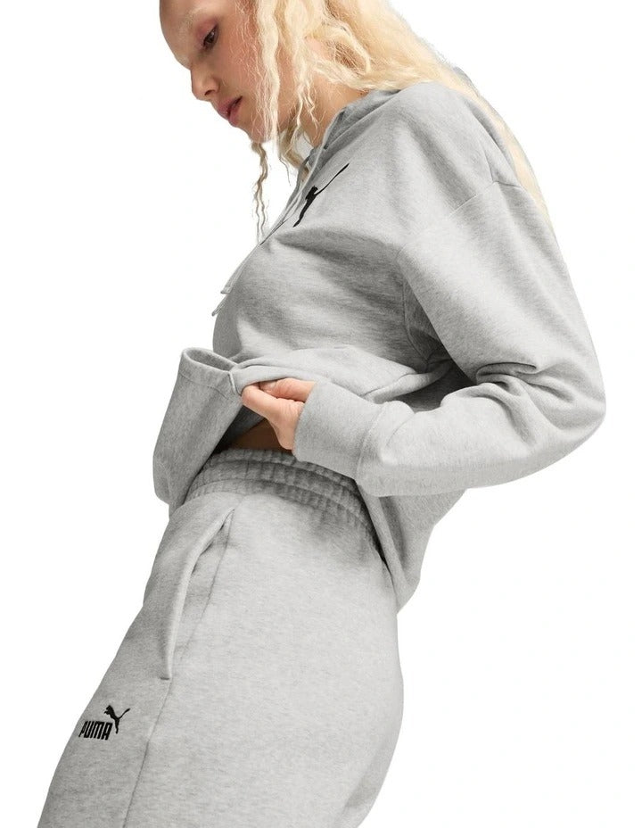 Puma Ess No. 1 Logo Sweatpants with rib waistband in cotton and recycled polyester blend – comfortable casual loungewear for men and women
