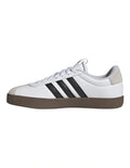 Adidas VL Court 3.0 women’s shoes with coated leather upper and low heel, stylish skater-inspired trainers in white with vulcanised outsole