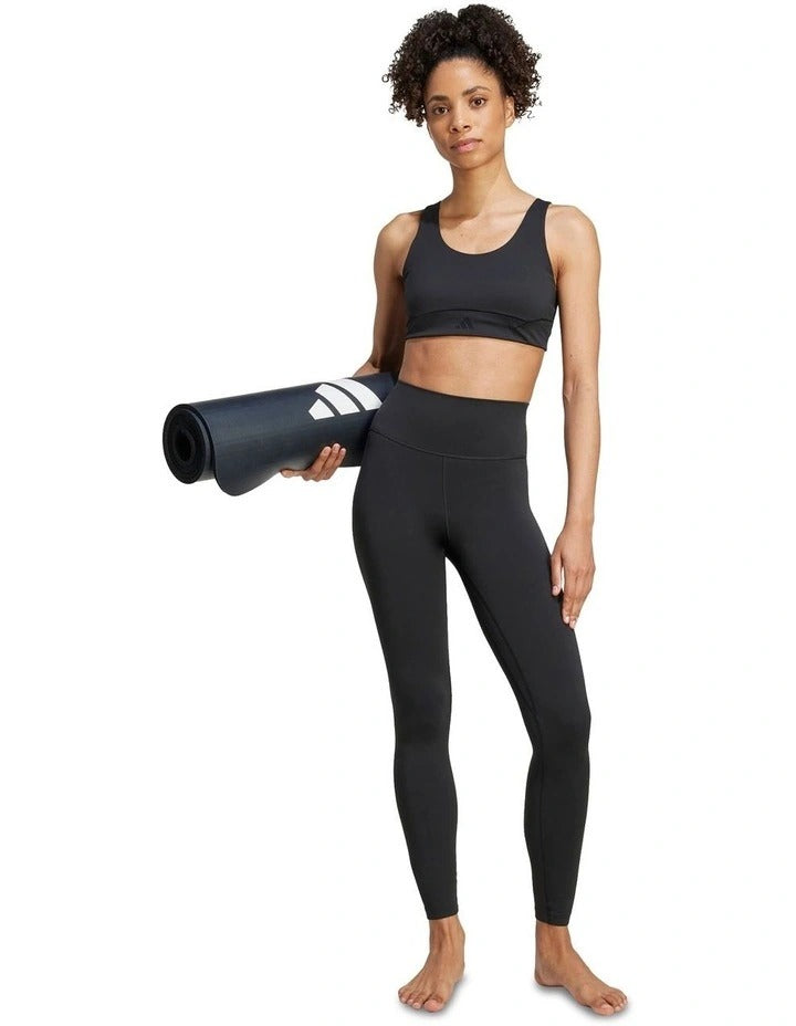 Adidas All Me 7/8 Leggings in black for women, high-rise fit, lightweight recycled polyester stretch fabric for yoga and training