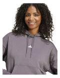 Adidas fleece hoodie with 3-bar chest logo, soft cotton blend, cozy relaxed fit