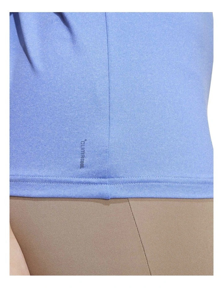 Adidas Aeroready Train Essentials Minimal Branding V-Neck Tee in recycled polyester blend with moisture-wicking fabric