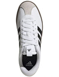 Adidas VL Court 3.0 women’s shoes with coated leather upper and low heel, stylish skater-inspired trainers in white with vulcanised outsole