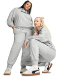 Puma Ess No. 1 Logo Sweatpants with rib waistband in cotton and recycled polyester blend – comfortable casual loungewear for men and women