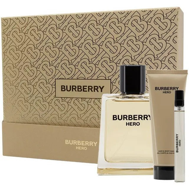 Luxury Burberry Hero Eau de Toilette 100ml 3 piece gift set