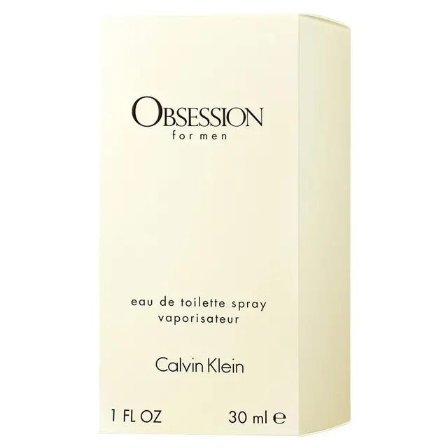 Calvin Klein Obsession For Men Eau de Toilette 30ml bottle with sleek amber fragrance design