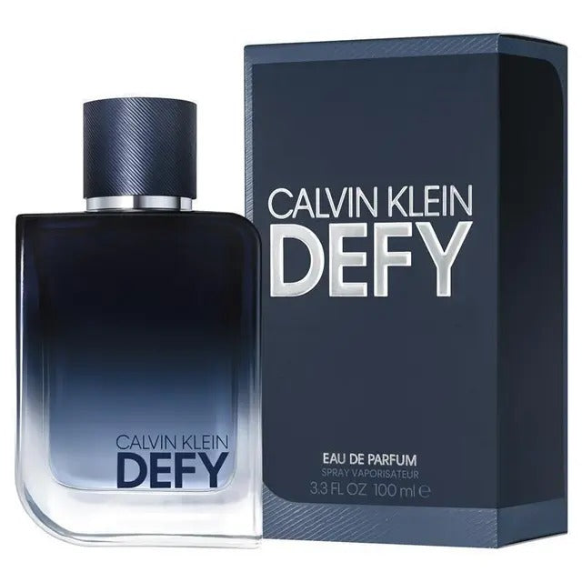 Calvin Klein Defy Eau de Parfum 100ml men’s fragrance bottle with sleek modern design