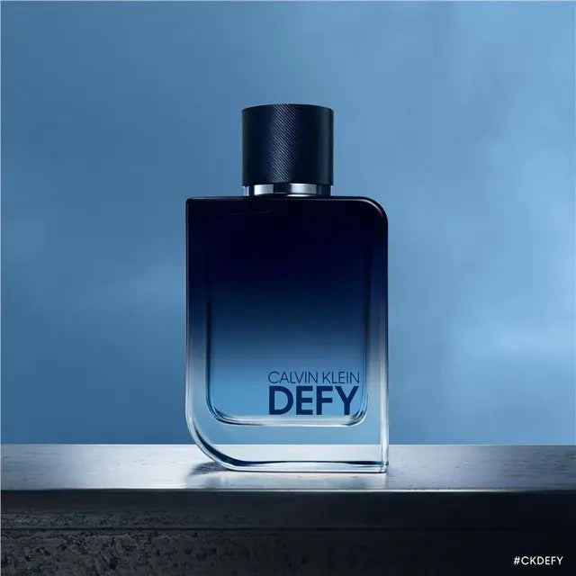 Calvin Klein Defy Eau de Parfum 100ml men’s fragrance bottle with sleek modern design