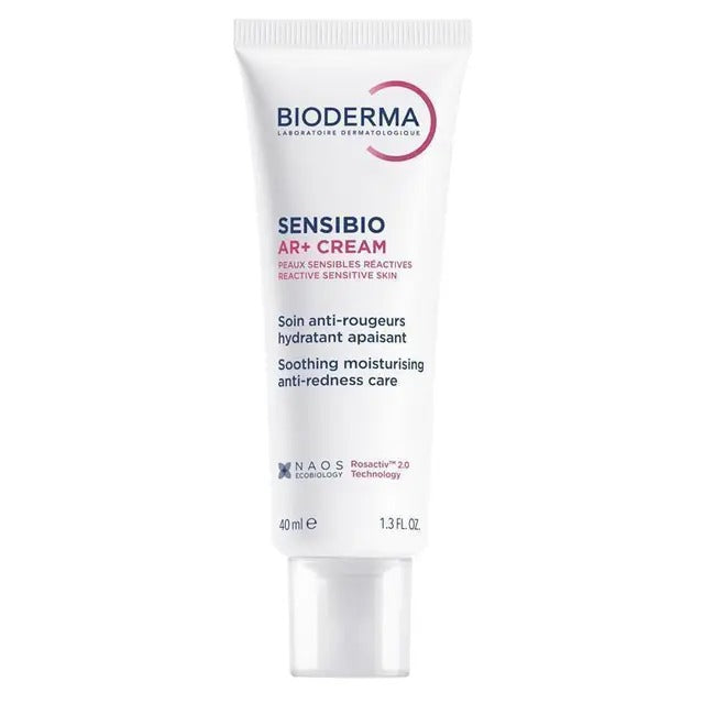 Bioderma Sensibio AR+ cream for redness-prone sensitive skin, soothes and hydrates.