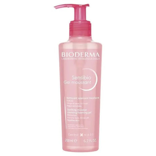 Bioderma Sensibio Gel Moussant 200ml gentle micellar cleanser for sensitive skin.
