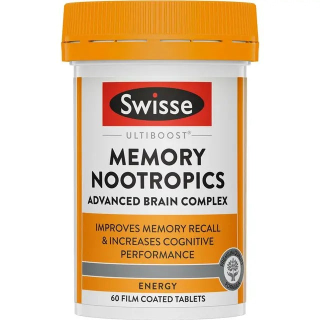 Swisse Ultiboost Memory Nootropics 60 Tablets for memory recall and brain support with COGNIGRAPE®.