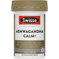 Swisse Ashwagandha Calm+ — vegan stress relief supplement with magnesium and herbs.