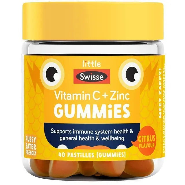 Little Swisse Vitamin C + Zinc Gummies for kids – immune support citrus chews