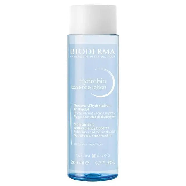 Bioderma Hydrabio Essence Lotion 200ml for dehydrated skin — hydrates, smooths, and boosts radiance.