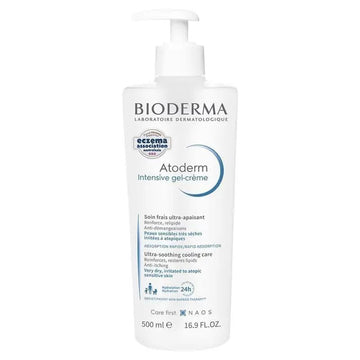 Bioderma Atoderm Intensive Gel-Crème 500ml soothing hydrating cream for dry eczema-prone skin.
