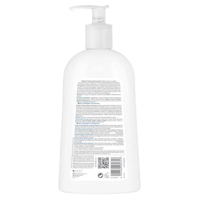 Bioderma Atoderm Intensive Gel Moussant 500ml hydrating foaming cleanser for dry, sensitive, eczema-prone skin.