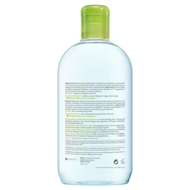 Bioderma Sébium H2O Micellar Water Cleanser for Oily Skin 500ml