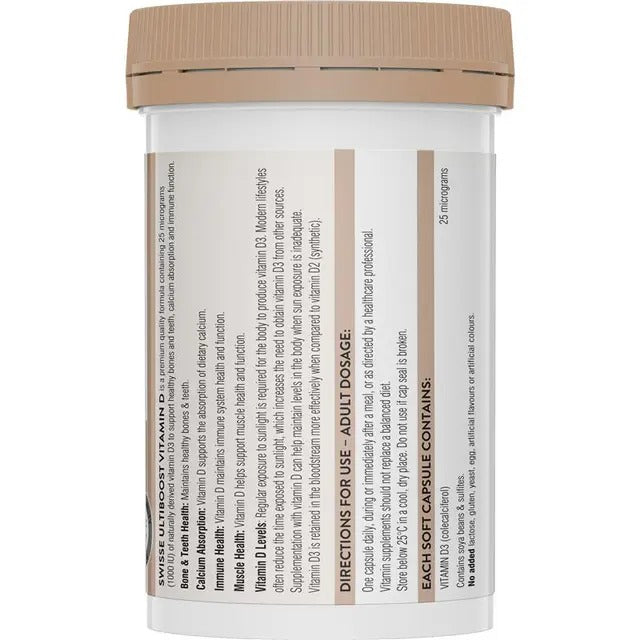 Swisse Vitamin D 250 Capsules