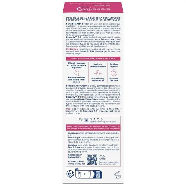 Bioderma Sensibio AR+ cream for redness-prone sensitive skin, soothes and hydrates.
