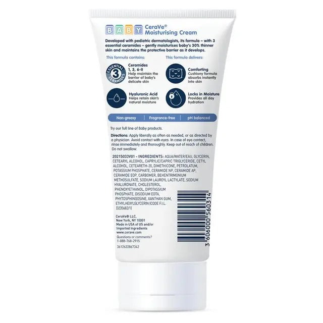 CeraVe Baby Moisturising Cream 142g – gentle, fragrance-free hydrating cream for baby skin.