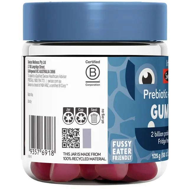 Little Swisse Pre + Probiotic Gummies – Raspberry flavour, gut health support