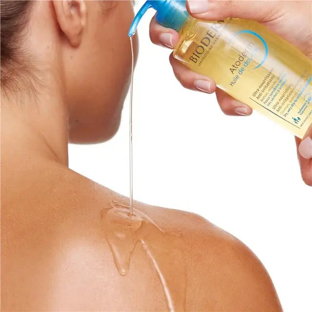 Bioderma Atoderm Shower Oil 200ml for dry, sensitive skin hydration.