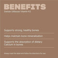 Swisse Ultiboost Vitamin K2 60 Capsules for strong bones and calcium absorption.